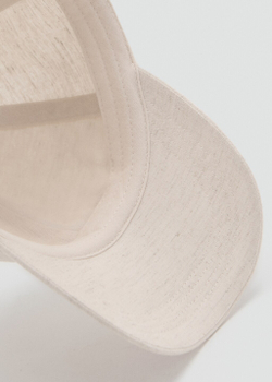 Бейсболка из смесового льна с вышитой надписью