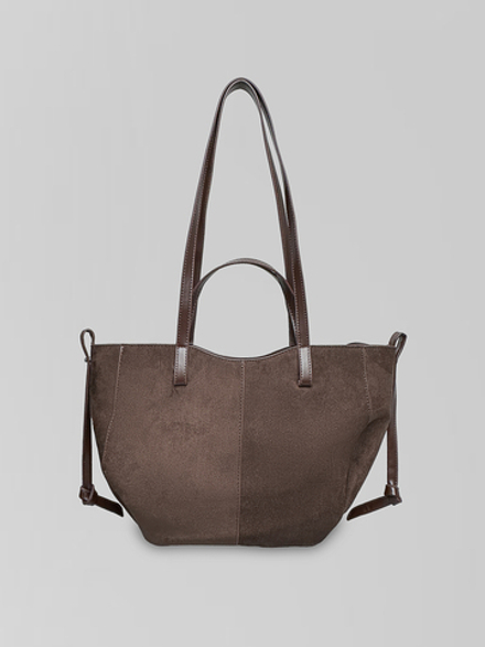 Сумка May Va 5068 замшевая в форме трапеции на замке с двойными ручками