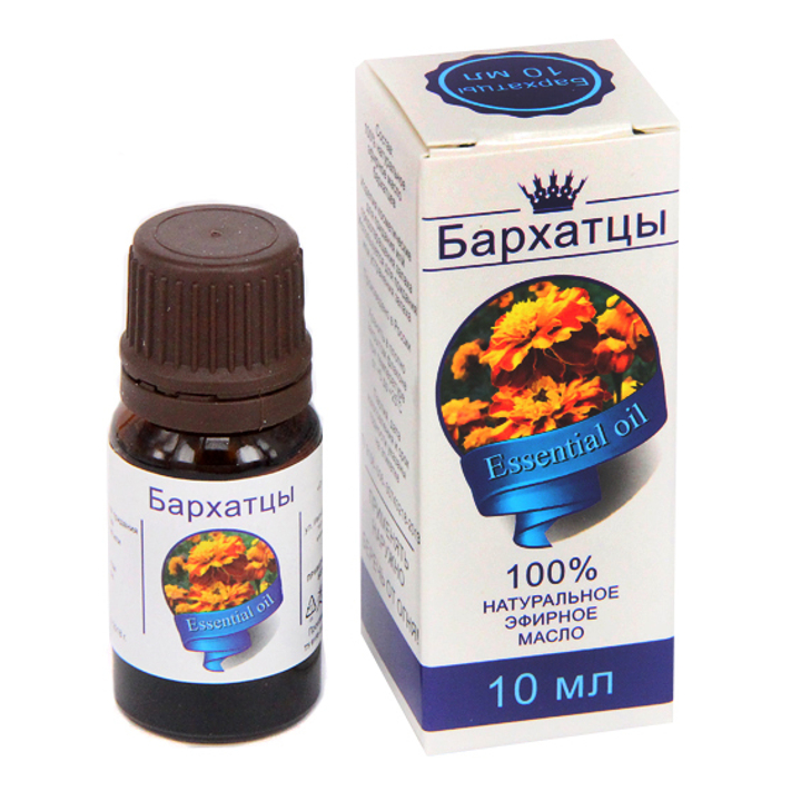 Масло эфирное Бархатцы, флакон-капельница, 10 мл