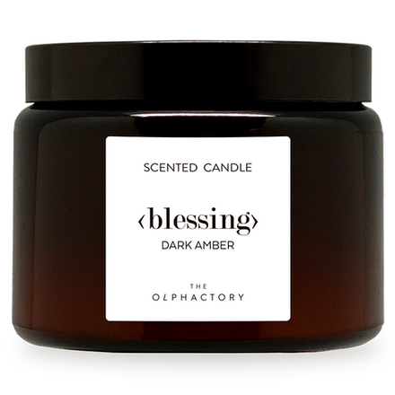 Свеча ароматическая the olphactory, blessing, dark amber, 60 ч