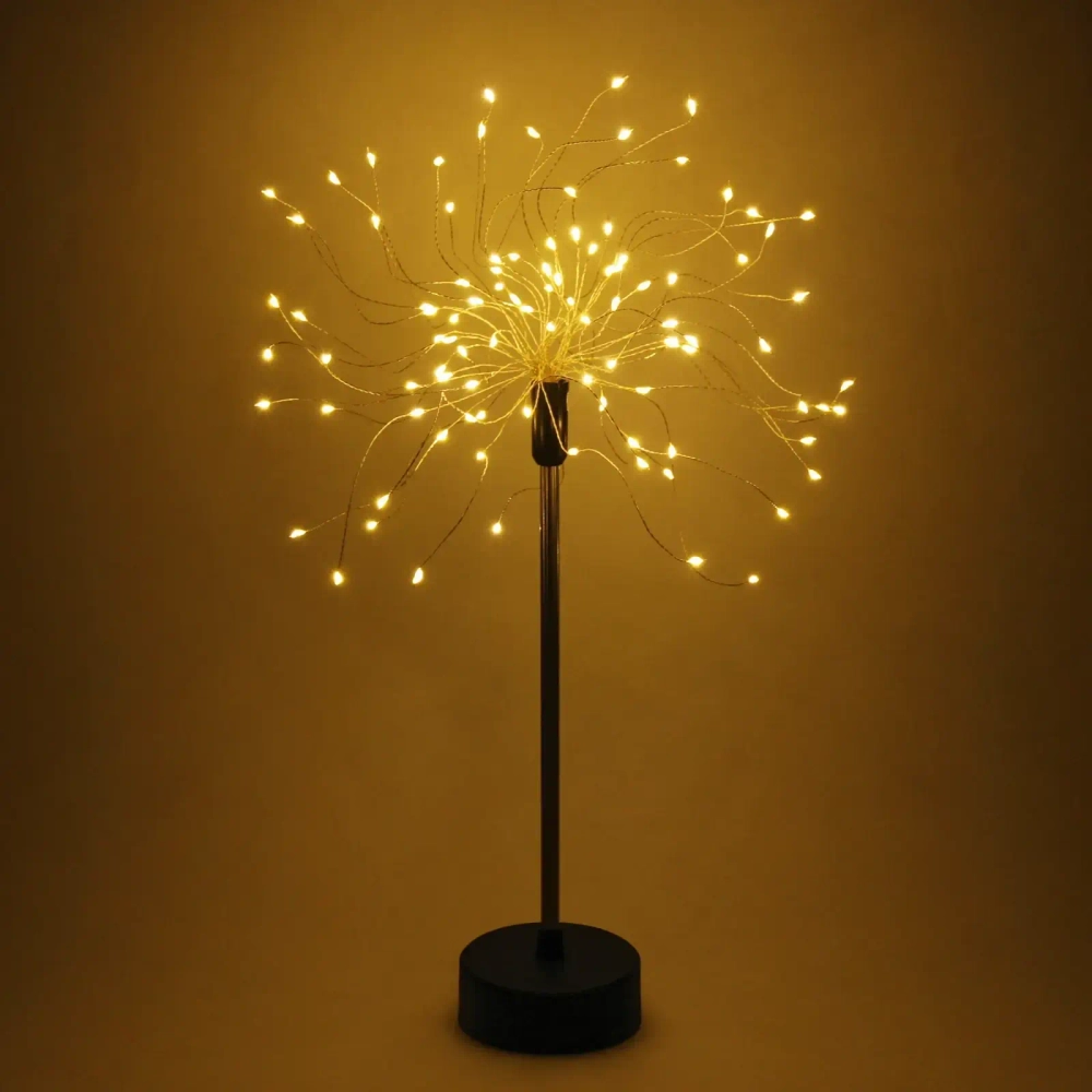 Фигура световая «Искра» 49 см с пультом, 100 ламп LED, 8 режимов на батарейках + USB питание, Теплый белый