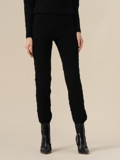 Женские брюки черного цвета из 100% кашемира - фото 3