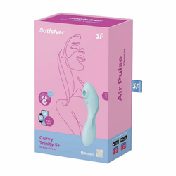 Двухсторонний вакуум-волновой вибростимулятор Satisfyer Curvy Trinity 5 +, голубой