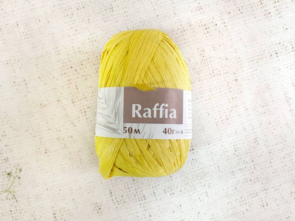 Пряжа &quot;Raffia&quot;, 40гр, 50м, (1уп=10шт), жёлтый