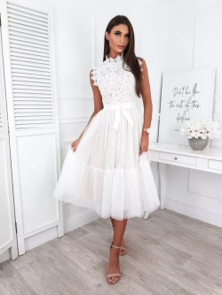 кружевное белое платье + plus size