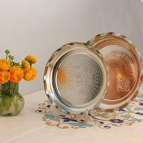 Медное блюдо круглое с оловянным покрытием Exirmes 30220315 Иран