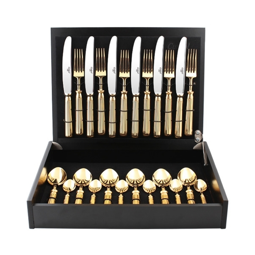 Набор столовых приборов на 6 персон 24 предмета Cutipol Line Gold в коробке