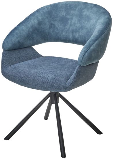 Стул EMBER 360 град. поворот. 7525-56 Синий, велюр/ ENJOY-315 Синий, ткань/ Черный