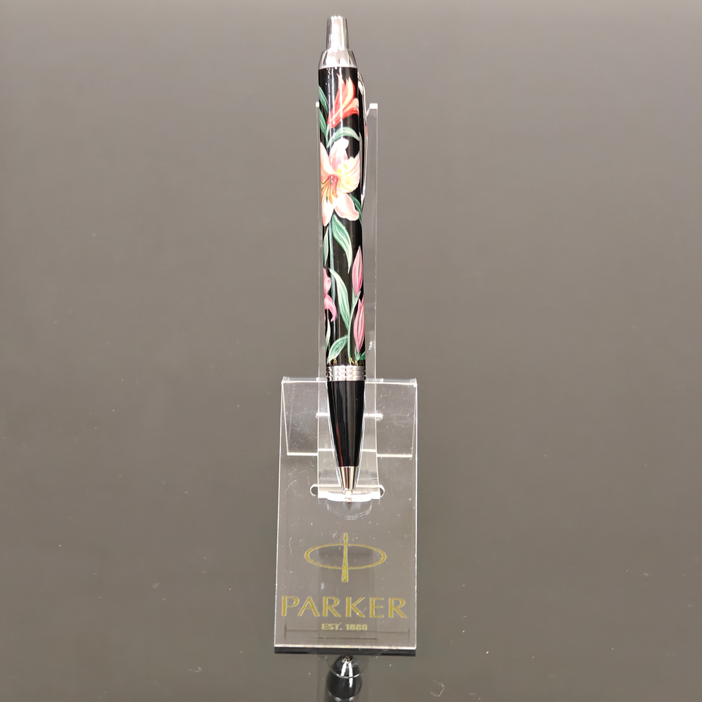 Ручка шариковая Parker "Лилии" №2 с ручной росписью в коробке