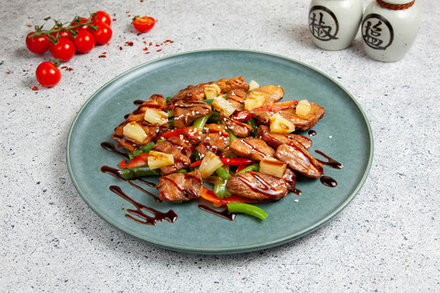 Жаренная курица с апельсинами