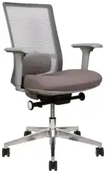 Кресло офисное Vector серный пластик серая ткань серая сетка