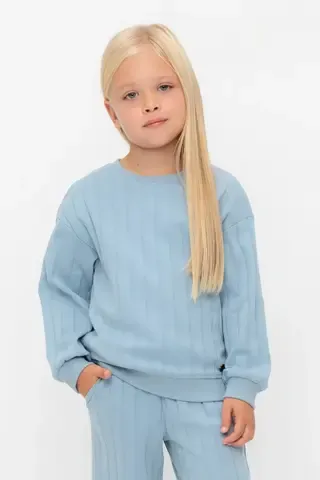 джемпер  для девочки  КР 302717/пыльно-синий к557