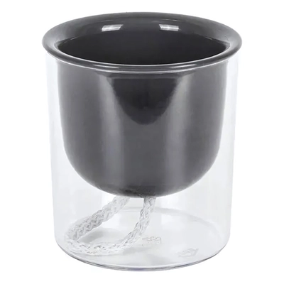 Кашпо ГРЕВИ D95мм H105мм 0,28л с фитильным поливом Графитовый