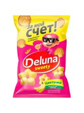 Кукурузные снеки Deluna Цветочки со вкусом банана 85 г