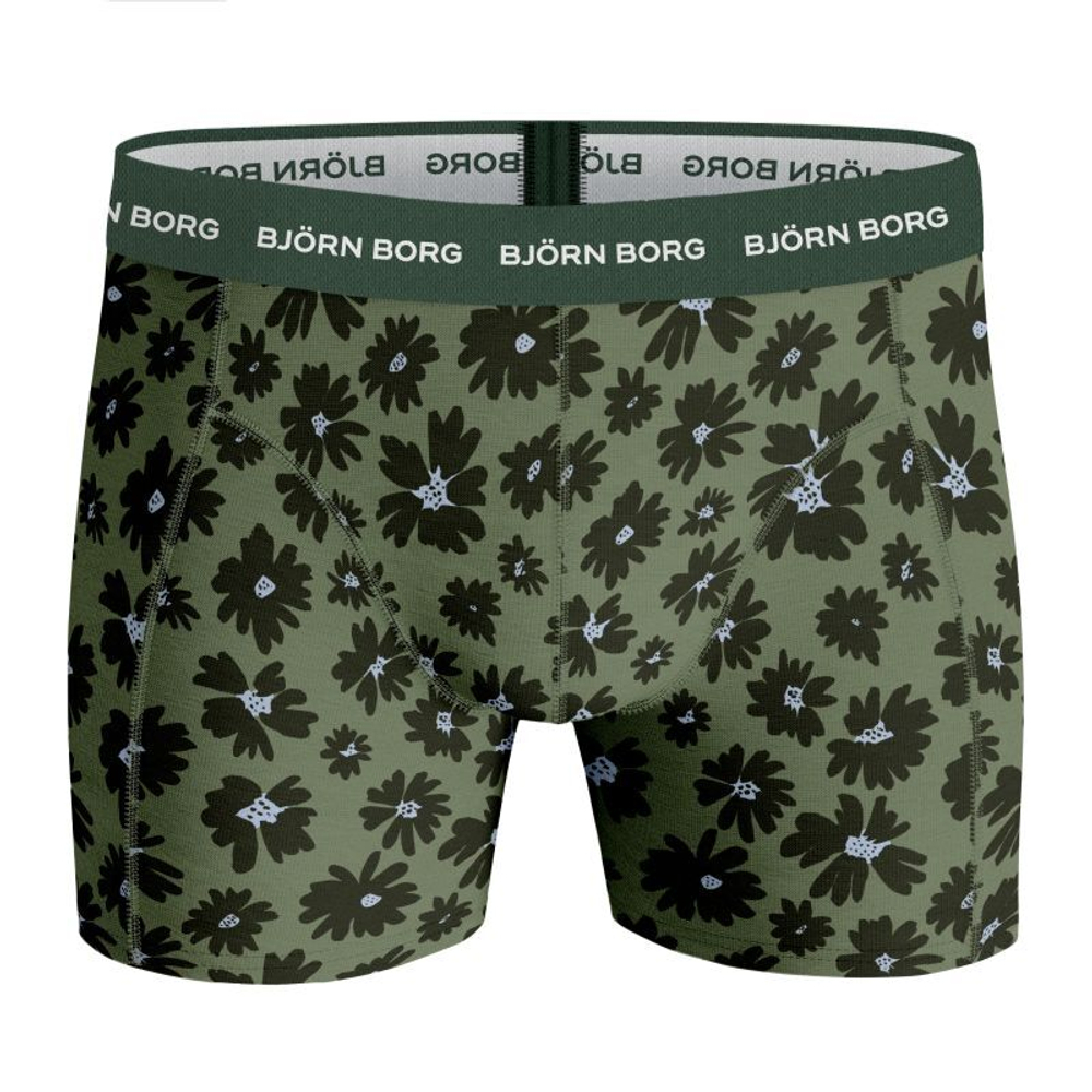 Боксерки теннисные Bjorn Borg Shorts Sammy BB Fourflower 3P - oil green