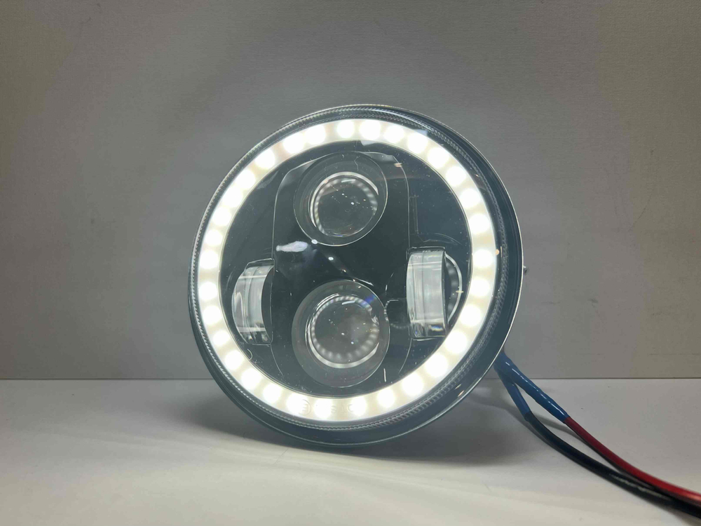 5.75 D / Фара светодиодная на ВАЗ 2106 и мотоциклы, дневные ходовые огни и поворотник (5.75 дюймов, 12/24V, 6000K) (1 шт)