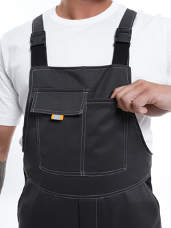 Костюм Nerss «МАНХЕТТЕН», куртка + полукомбинезон. Черный с серым.