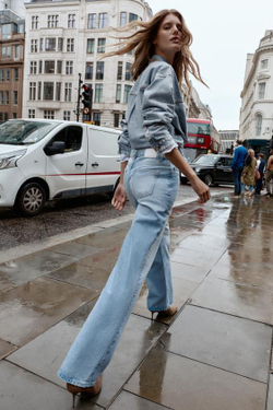 ZARA ДЖИНСЫ Z.04 FULL LENGTH С ВЫСОКОЙ ПОСАДКОЙ, ГОЛУБОЙ