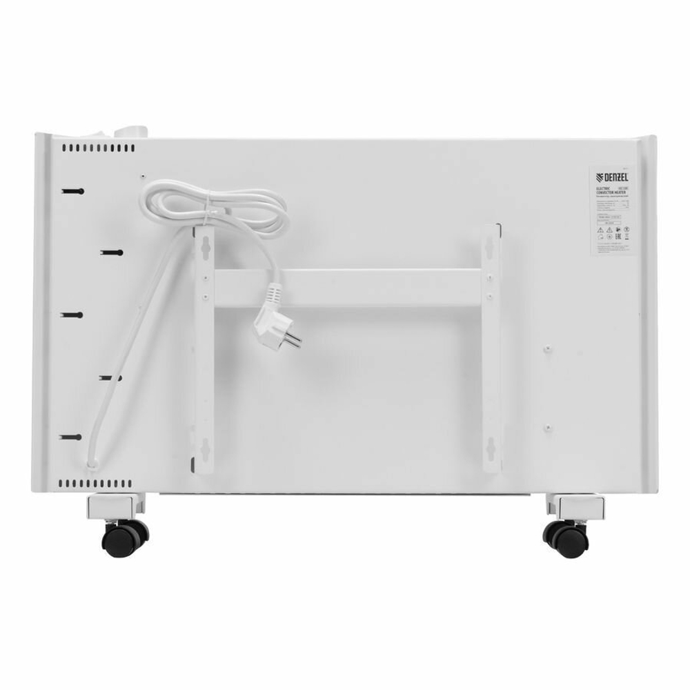 Конвектор электрический Denzel XCE-1000, 230 В, 1000 Вт, белый, сушилка, колеса, Х-элемент, 98130