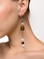 Серьги "Tiger's eye pearl drop"