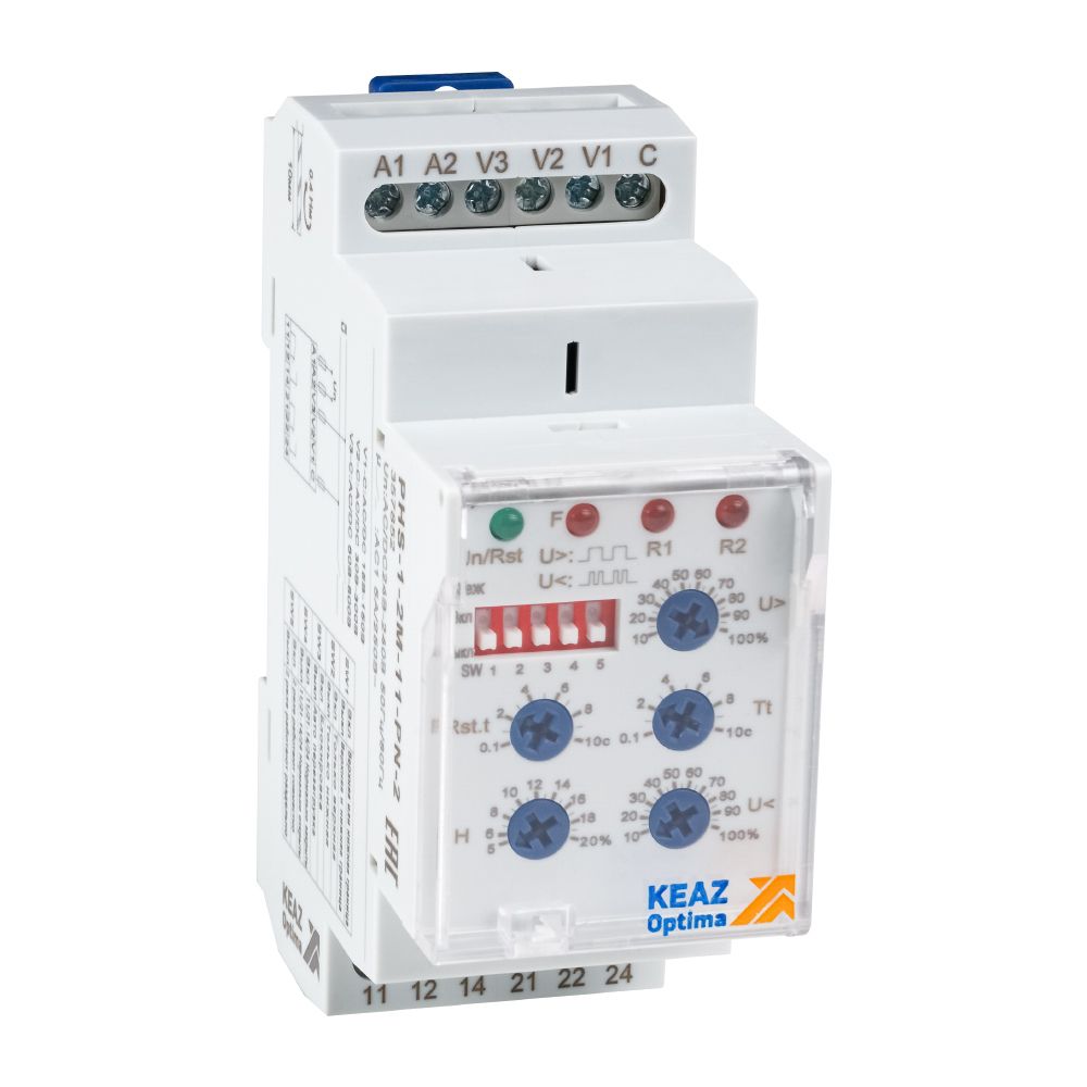 Реле контроля фаз OptiRel D PHS-1-2M-11-PN-2 с внешним питанием 2СО КЭАЗ