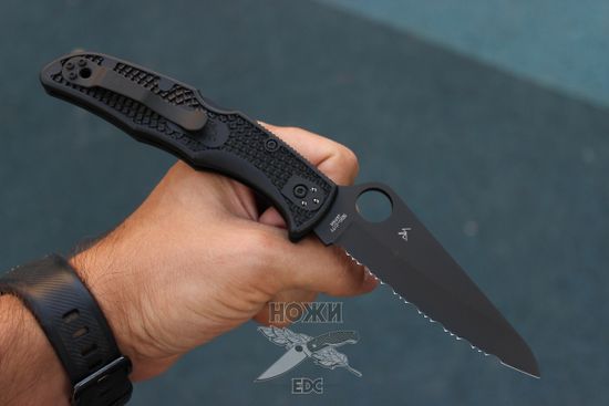 Складной нож Spyderco Pacific Salt 2 91SBBK2 c клинком из стали H1, рукоять FRN