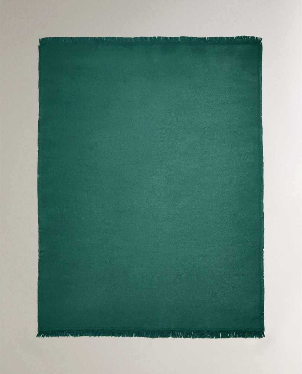 Zara Home - Декоративный плед с бахромой, бирюзовый, 140x190 см