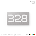 Номер на дверь 328, табличка на дверь для офиса, квартиры, кабинета, аудитории, склада, серая 120х70 мм, Айдентика Технолоджи