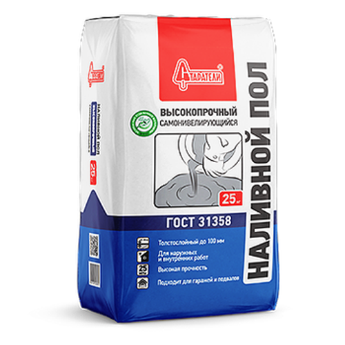 Наливной пол СТАРАТЕЛИ "Высокопрочный" самонивелирующися Старатели 25кг