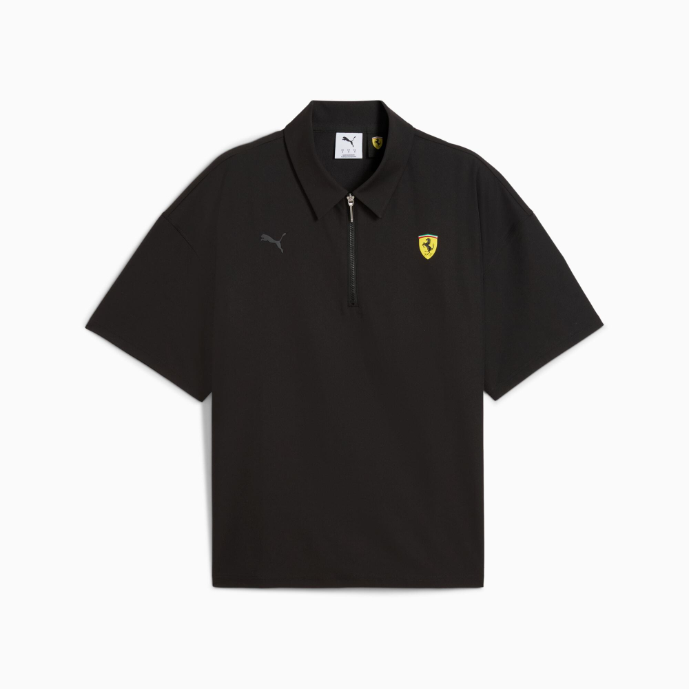 PUMA X SCUDERIA FERRARI МУЖСКОЕ ПОЛО PREMIUM, ЧЕРНЫЙ