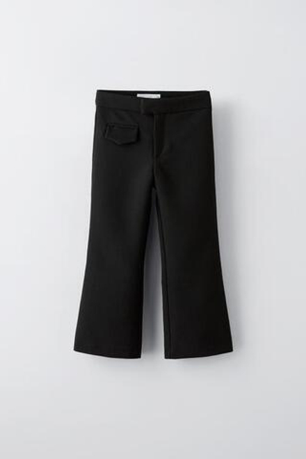 ZARA БРЮКИ FLARED, ЧЕРНЫЙ