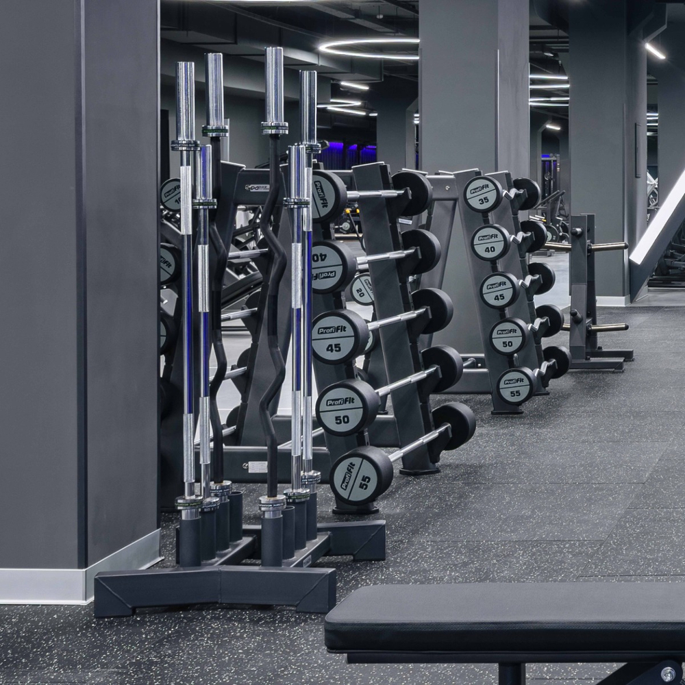 Набор прямых полиуретановых штанг (шаг 5 кг, 5 шт) PROFI-FIT 10-30 кг