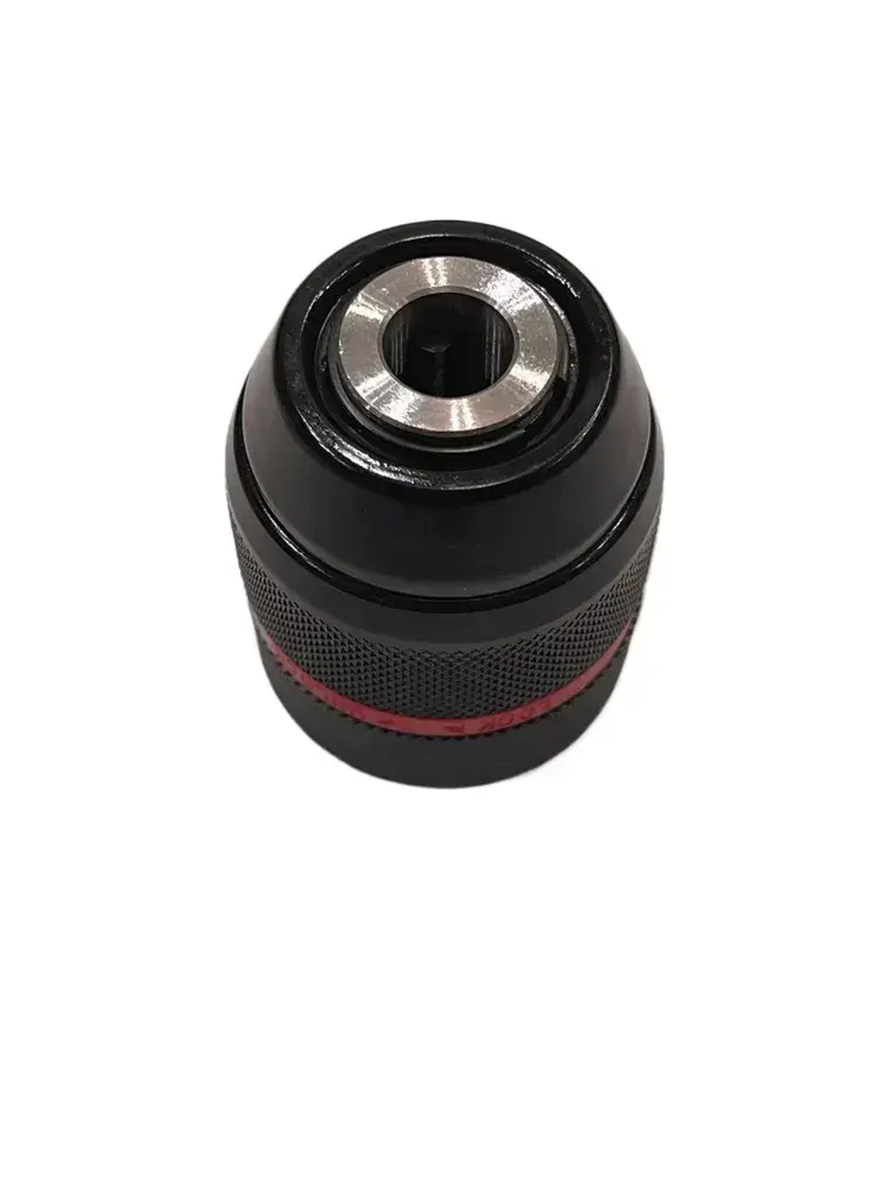 Быстрозажимной патрон для дрели и свёрл до 0,8-10 мм, 3/8",20UN, красный фиксатор цельнометаллический, рифленая поверхность