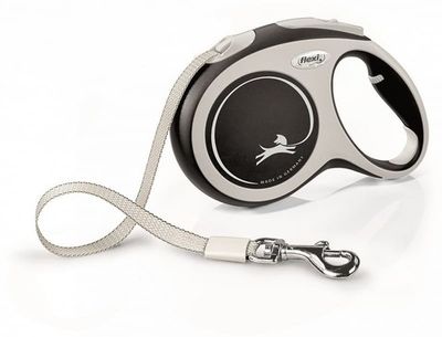 flexi рулетка NEW LINE Comfort L (до 60 кг) лента 5 м серый/черный