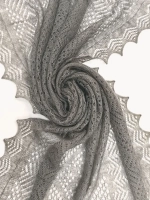 Оренбургский пуховый палантин с шелком АШ16070-03 серый