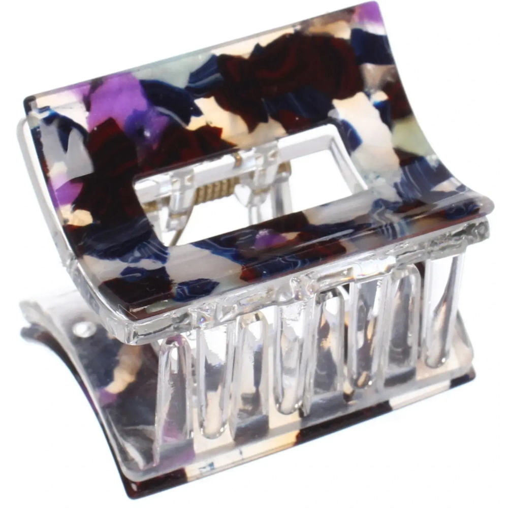 Заколка - краб для волос «AKS-EMPIRE», квадрат, цвет микс 6 цветов, 3,6*2,7см