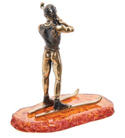 Народные промыслы AM-1758 Фигурка «Биатлонист» (латунь, янтарь)