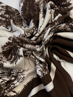 Вискоза Dior молочная с шоколадным дизайнерским принтом