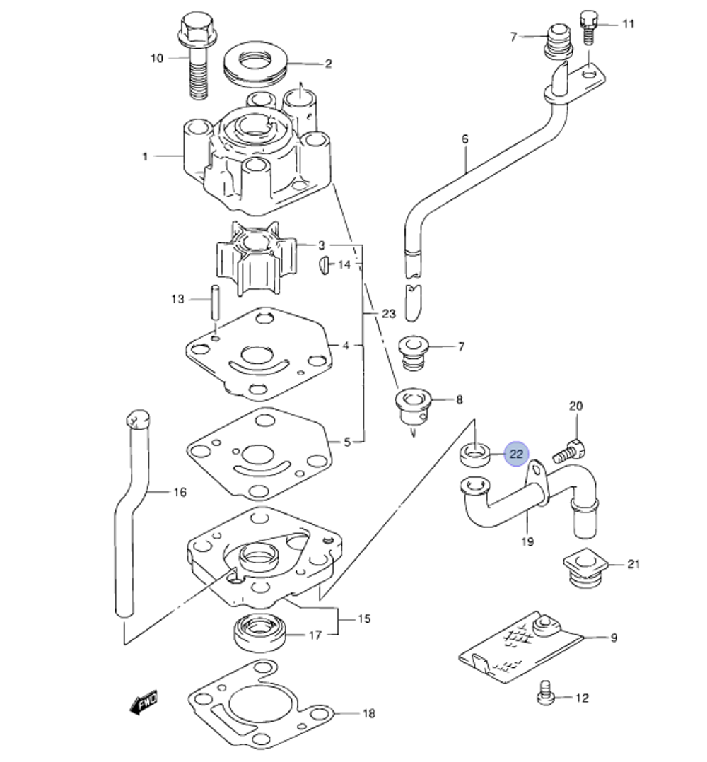 Уплотнительная втулка для лодочных моторов 09308-10011-000