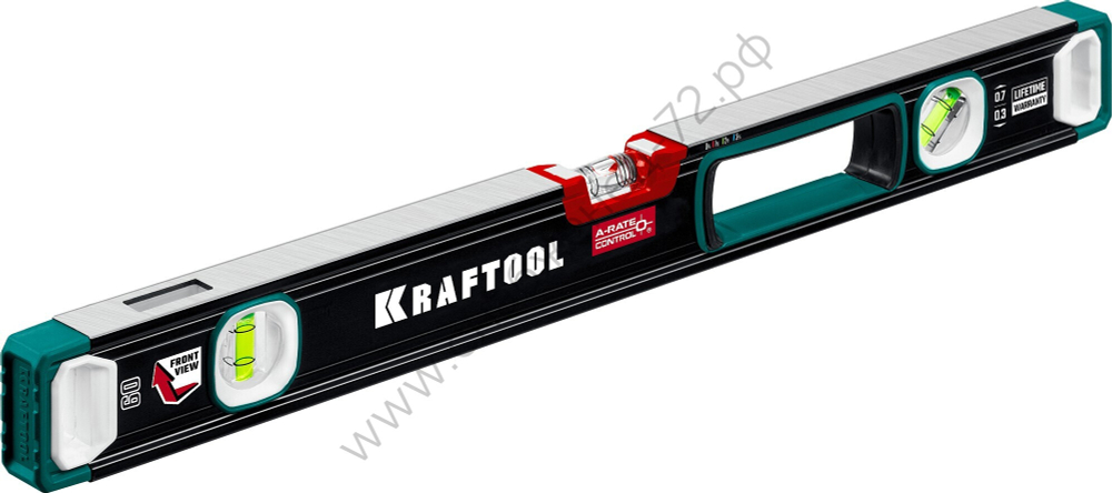 KRAFTOOL A-RATE CONTROL, 600 мм, точность 0.3 мм/м, с инновационным зеркальным глазком, сверхпрочный уровень (34986-60)