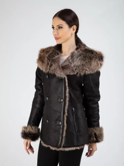 Дубленка натуральная зимняя с капюшоном Турция