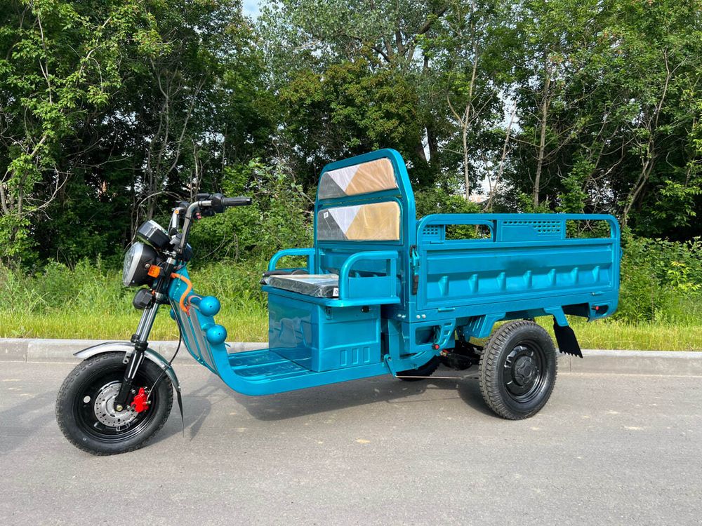 Грузовой электрический трицикл IKINGI CARGO C06 1500W (60V/45Ah) - Бирюзовый фото №5
