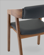 Стул Вудкерри S каркас дерево цвет темный орех экокожа черный