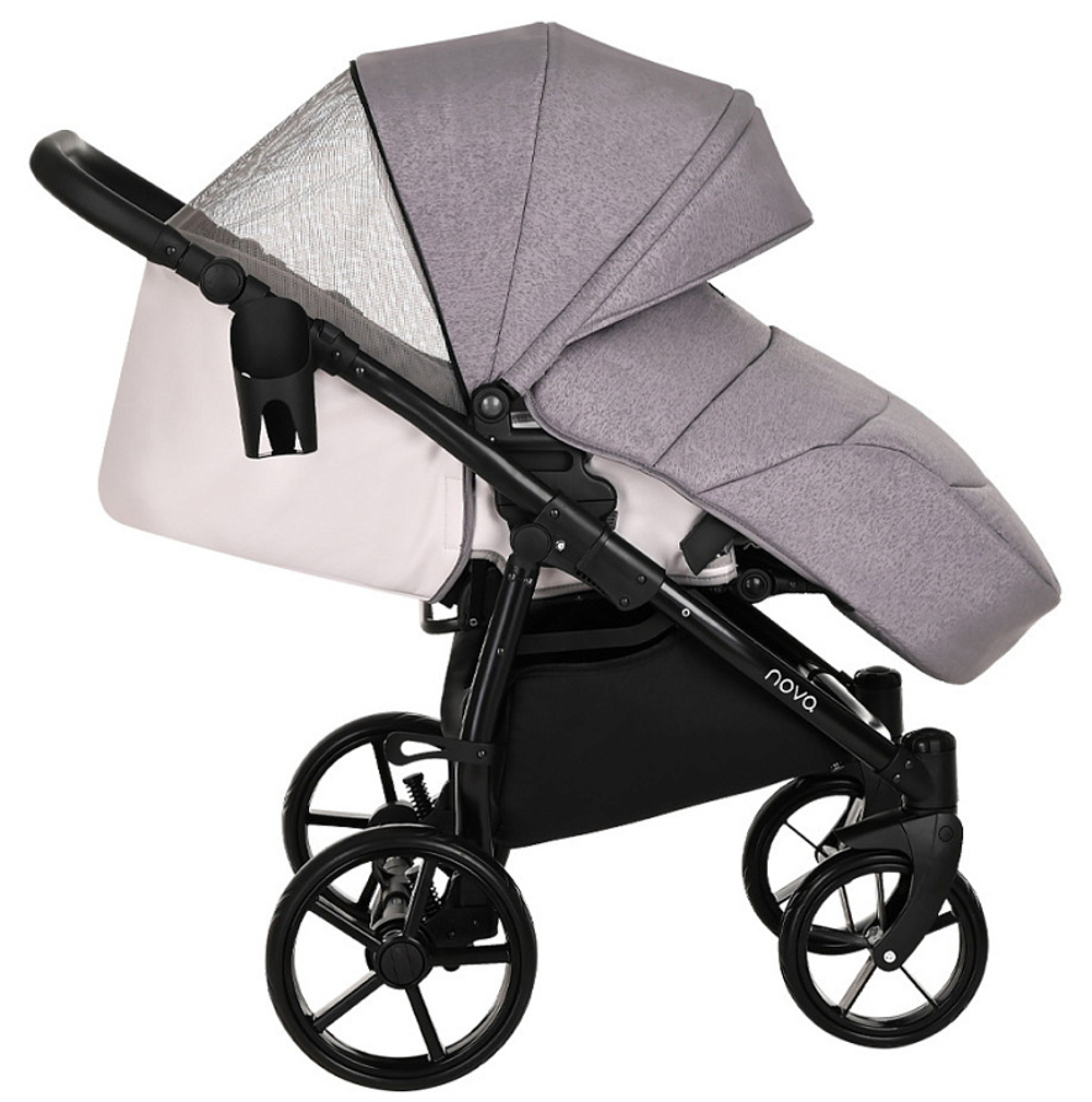 Детская коляска Tutis Novo Reflective 3 в 1 1142043 Кожа Pearl Metalic/Grey Reflective Print