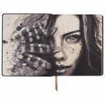 Тетрадь А5 (168х208 мм), 80 л., сшивка, клетка, под кожу, BRAUBERG VISTA, "Poetry", 403921