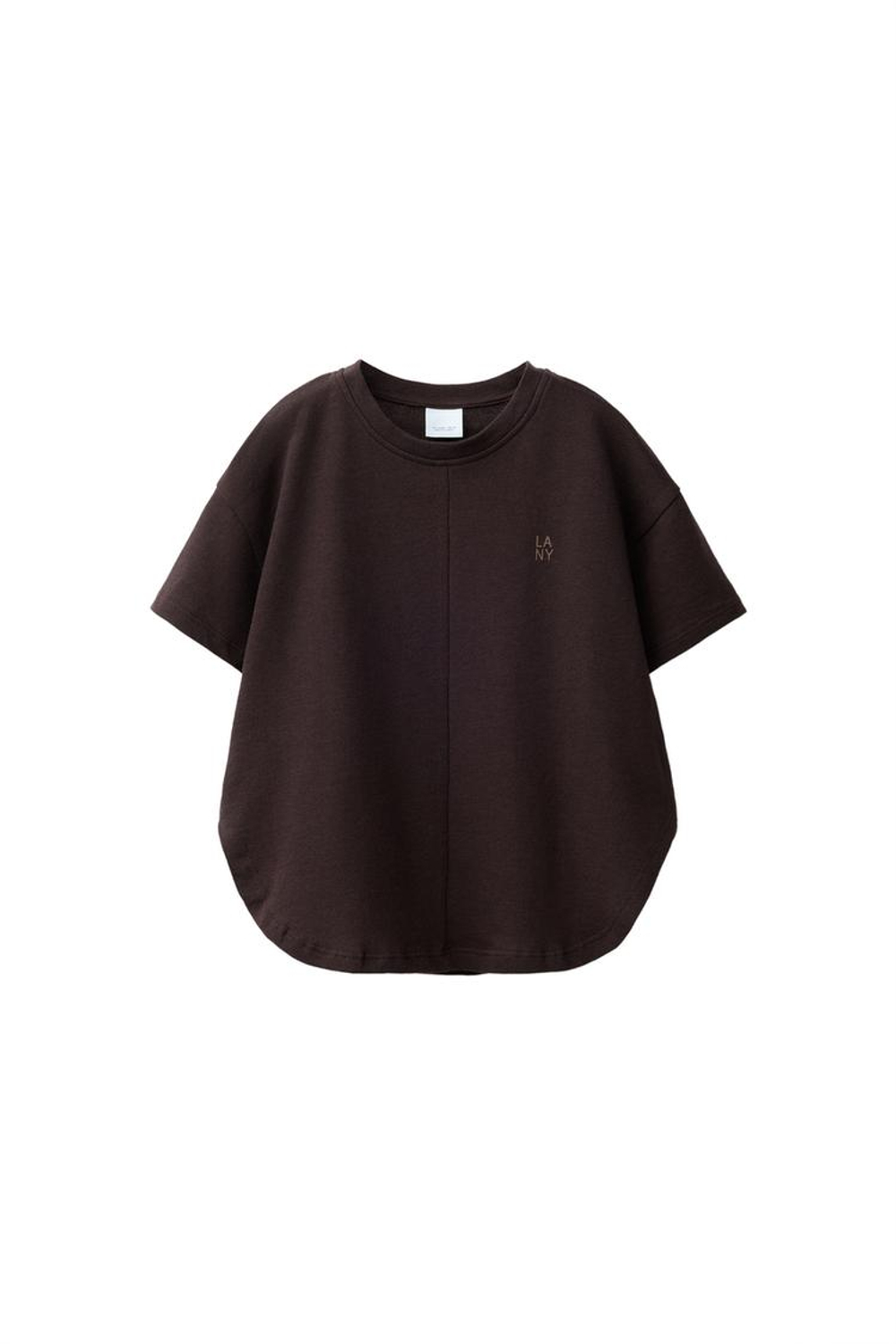 ZARA КОМПЛЕКТ ИЗ ФУТБОЛКИ И БРЮК WIDE LEG, КОРИЧНЕВЫЙ