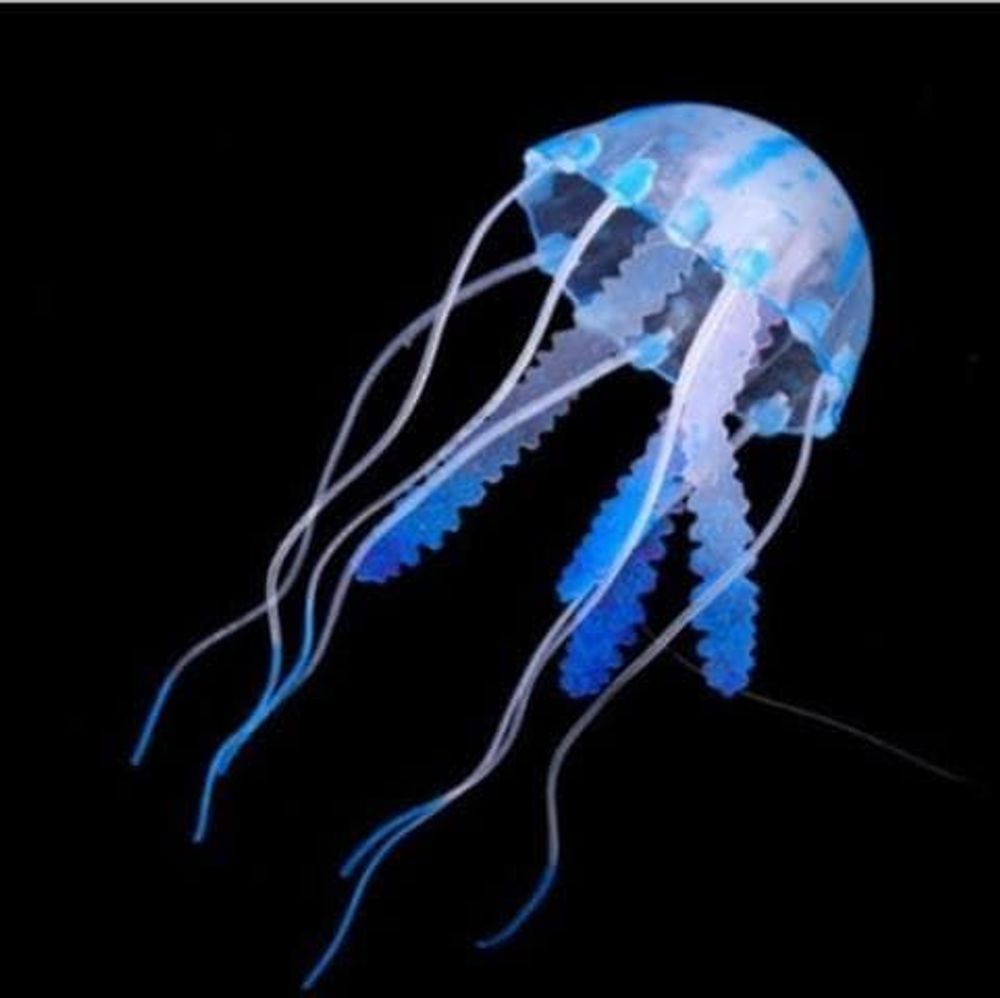Decor 074 Силиконовая Медуза Малая, Синяя 5*15 см