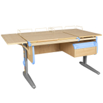 Растущая парта с навесной тумбой, задними и боковой полками Дэми СУТ 25-05-Б1 (1500×880 мм)