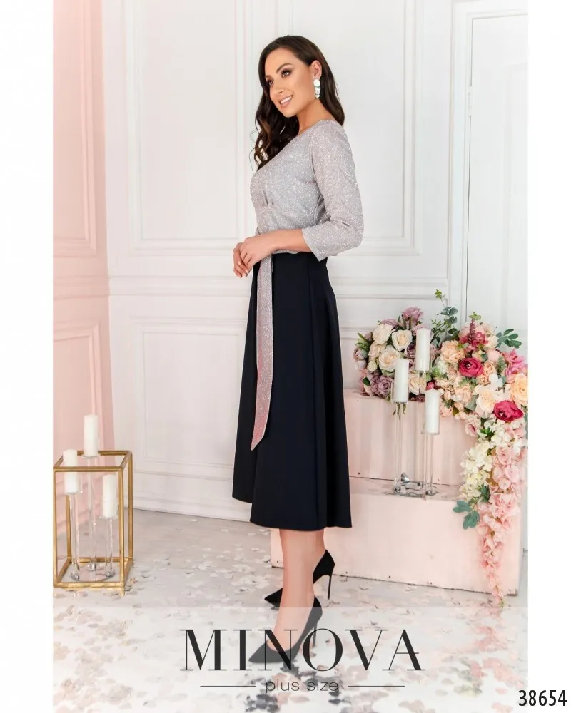 Платье 19-043-1-пудрово-синий Minova