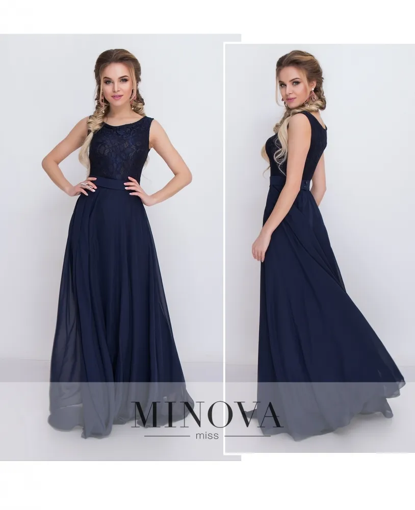 Платье 3096-темно-синий Minova